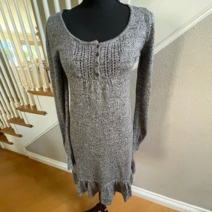 Susina Gray sweater dress long sleeve size Large